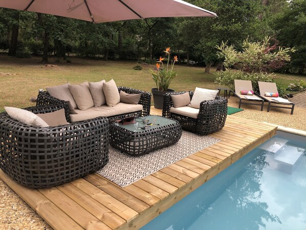 Outdoor pool - Villa of 150m2 between Lac Mer and Golf (Soustons)