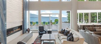 Sleeps 24! Luxe Waterfront Estate w Beach, Hot Tub