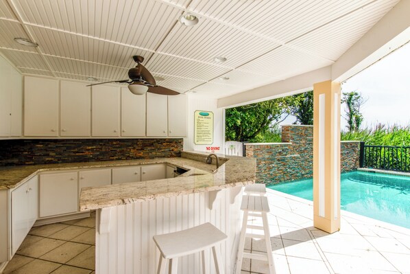 A heated pool - 1350 - Panache, 8-bed 8-bath soundfront home in Corolla, NC, private pool, game room (Corolla)