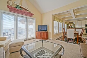 TV, DVD player, books, music library