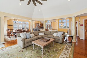 TV, fireplace, video games, DVD player - 2865 - Heaven Sent - Oceanfront Luxury w/ Pool, Theater & Hot Tub (Duck)