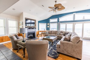 TV, fireplace, DVD player, foosball - 5710 - Karen's Krib | Oceanfront | Nags Head | Sleeps 16 (Nags Head)