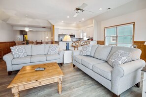 TV, fireplace, DVD player, books