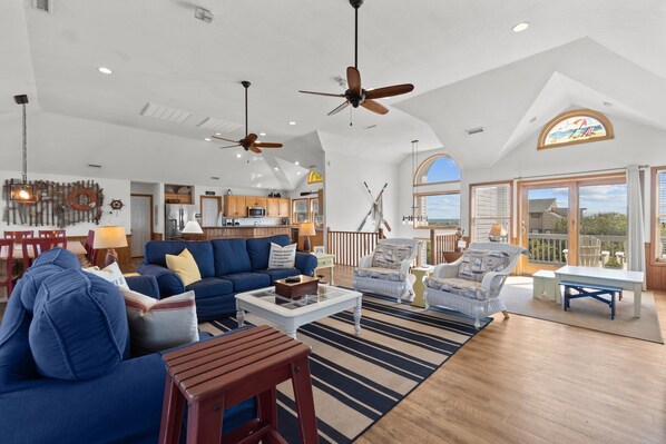 TV, DVD player, table football, stereo