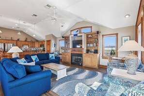 TV, fireplace, video games, DVD player - 5765 - Green Heron | Oceanfront | South Nags Head | Sleeps 20 (Nags Head)
