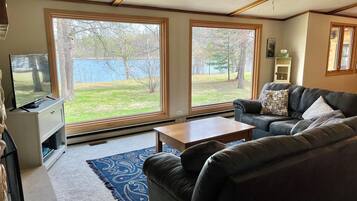 Smart TV, chimenea, consola de videojuegos y reproductor de DVD