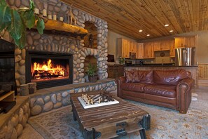 TV, fireplace, DVD player