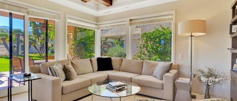 Télévision, cheminée, espaces bureaux