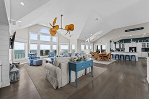 TV, DVD player, stereo