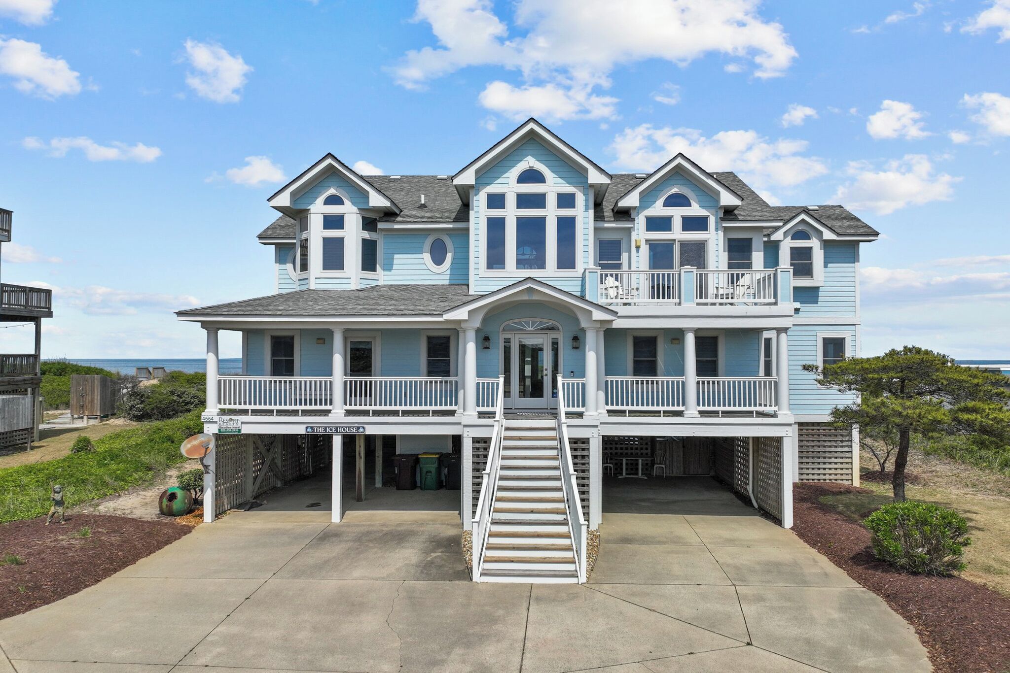 Oceanfront 5 bedroom Southern Shores home with private pool, hot tub, elevator, and keyless entry