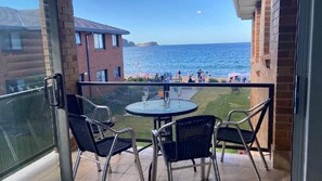 Outdoor dining - Absolute Beachfront Apartment  Avoca Beach Accom (AVOCA BEACH)