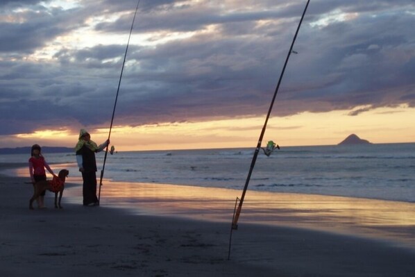 Beach nearby, sun-loungers