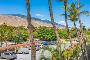 Guests can park their vehicles in the designated area surrounded by lush greenery and scenic views.