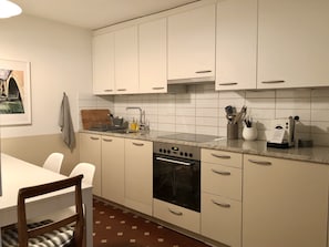 Fridge, oven, stovetop, dishwasher