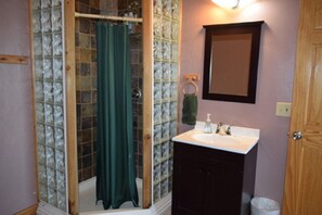 Combined shower/bathtub, hair dryer, towels, soap - Experience Alaska! Amazing Views! Check out a walk through video tour (Homer)
