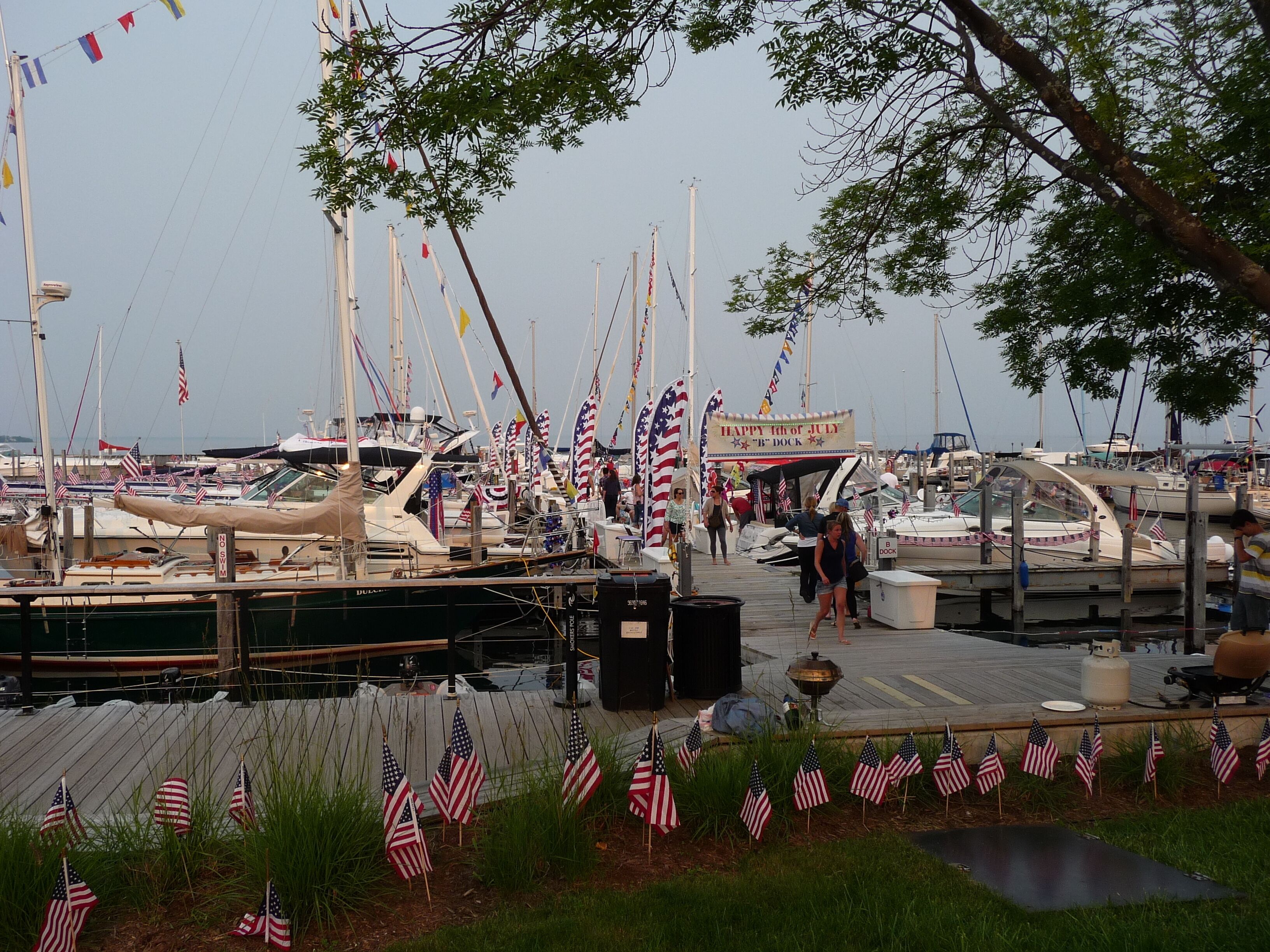 Dock B in Northport marina on the 4th of July, spectacular!