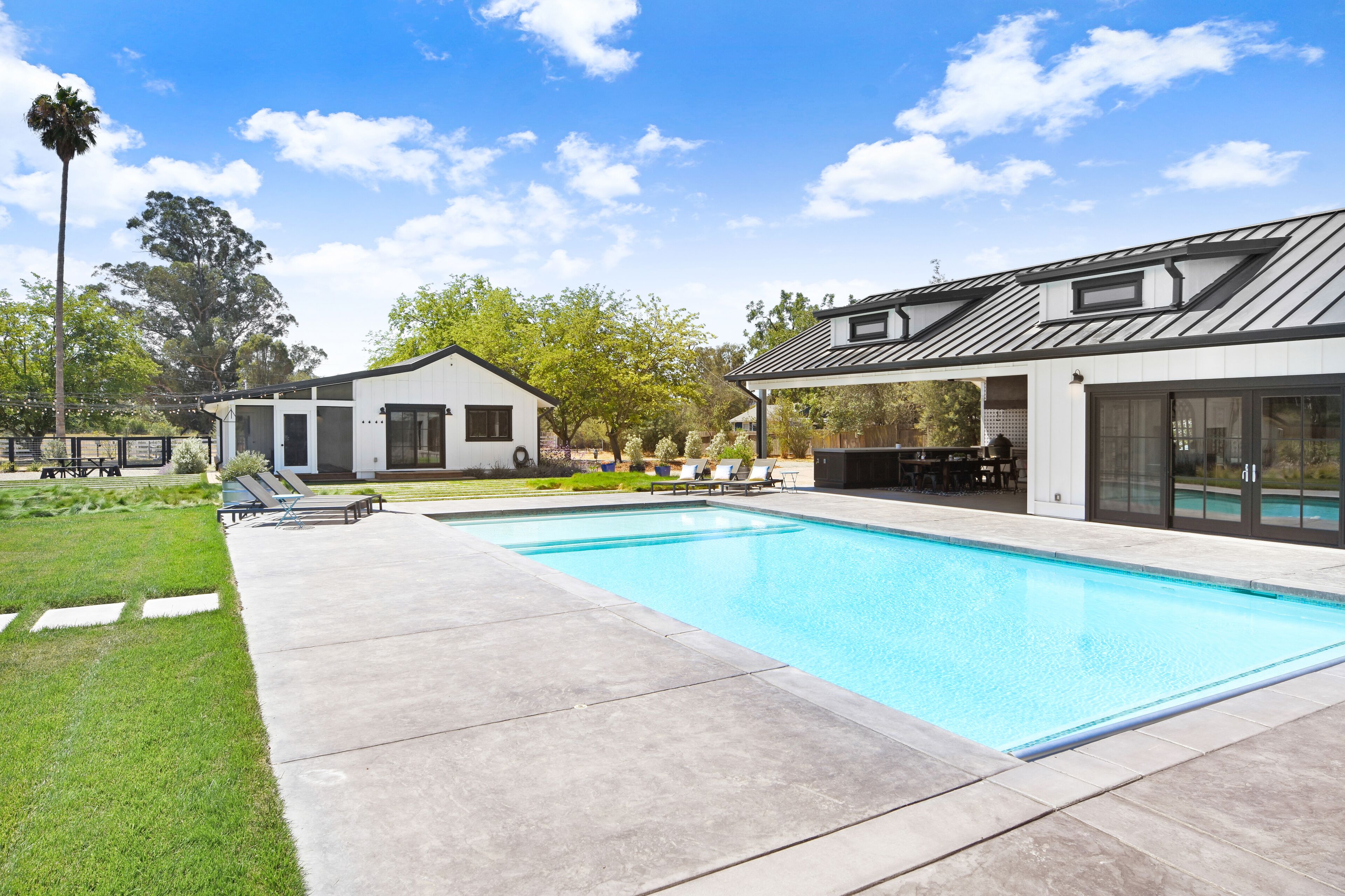 Stunning Modern Farmhouse with a new POOL on 5 acres in the Carneros wine region