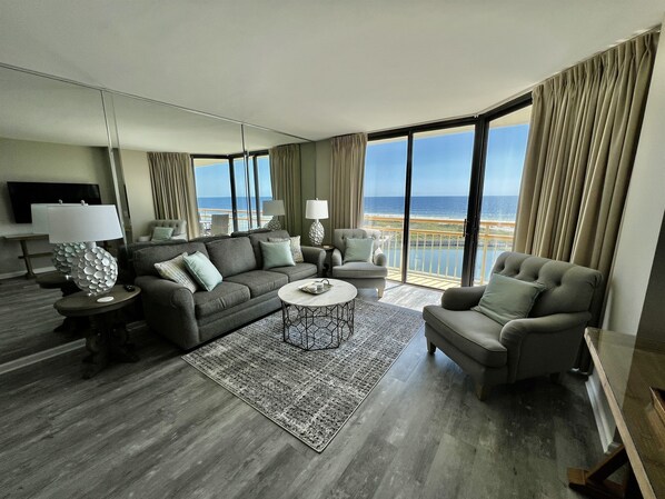 TV, DVD player, books, video library