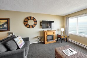TV, fireplace, offices