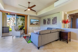 Smart TV, DVD player, livros, videoteca