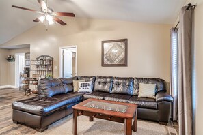 Smart TV, fireplace, video games, table football