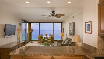 Flat-screen TV, video-game console, DVD player