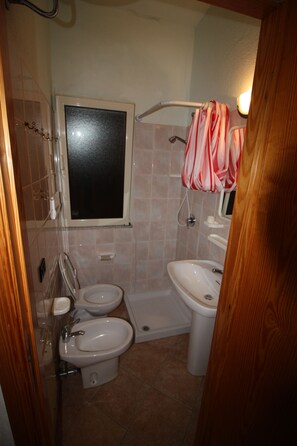Dusche, Haartrockner, Bidet, Handtücher