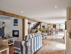 Smart TV, fireplace, table tennis, books