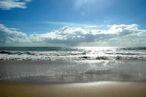 Beach nearby, sun loungers