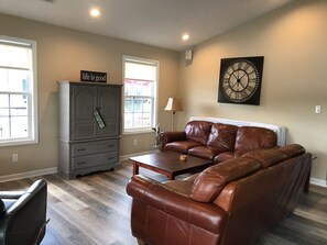 TV, DVD player, stereo