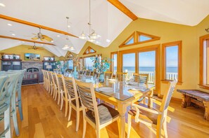Dining - Premier Oceanfront Home with Pool, Hot Tub, Elevator, Game Room, and Theater (Waves)
