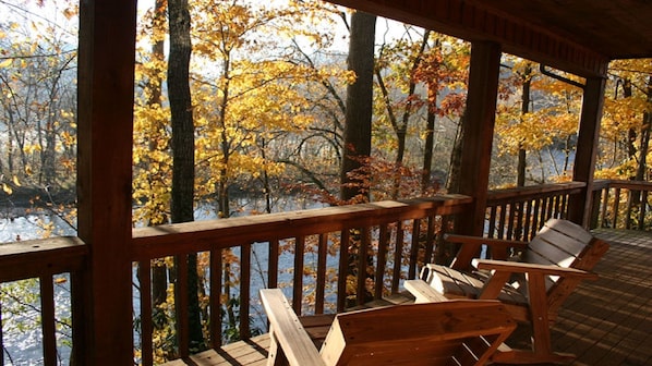 lower deck over river outside 3 bedrooms