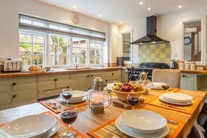 Fridge, microwave, dishwasher, high chair