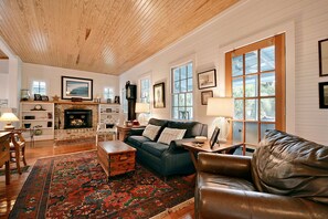 TV, fireplace - Deep Water Dock & Close to Beach (Folly Beach)