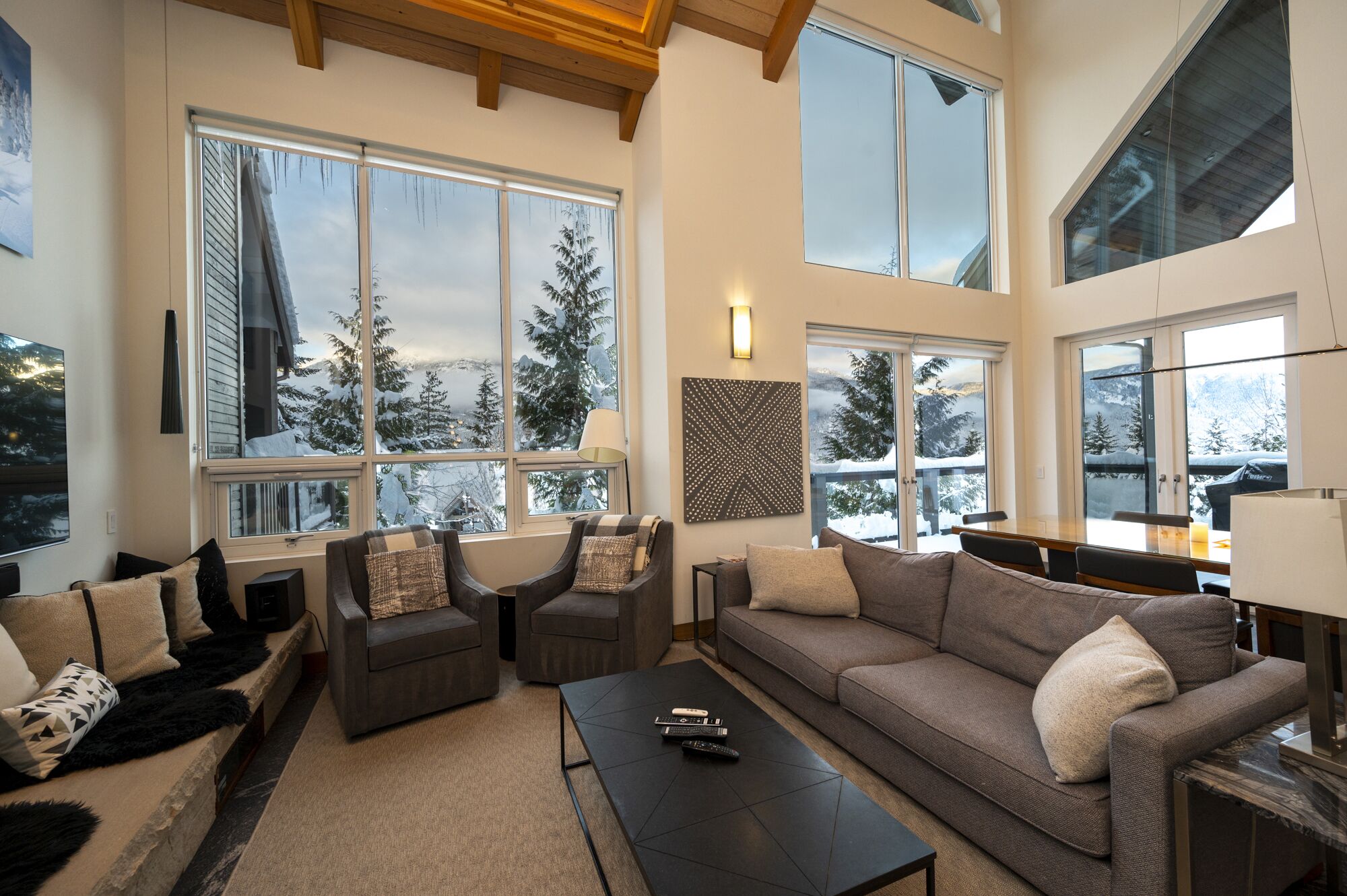 Smart-TV, Kamin, Bücher, Videothek