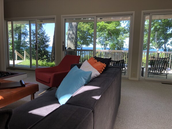 Smart TV, DVD player, books, music library