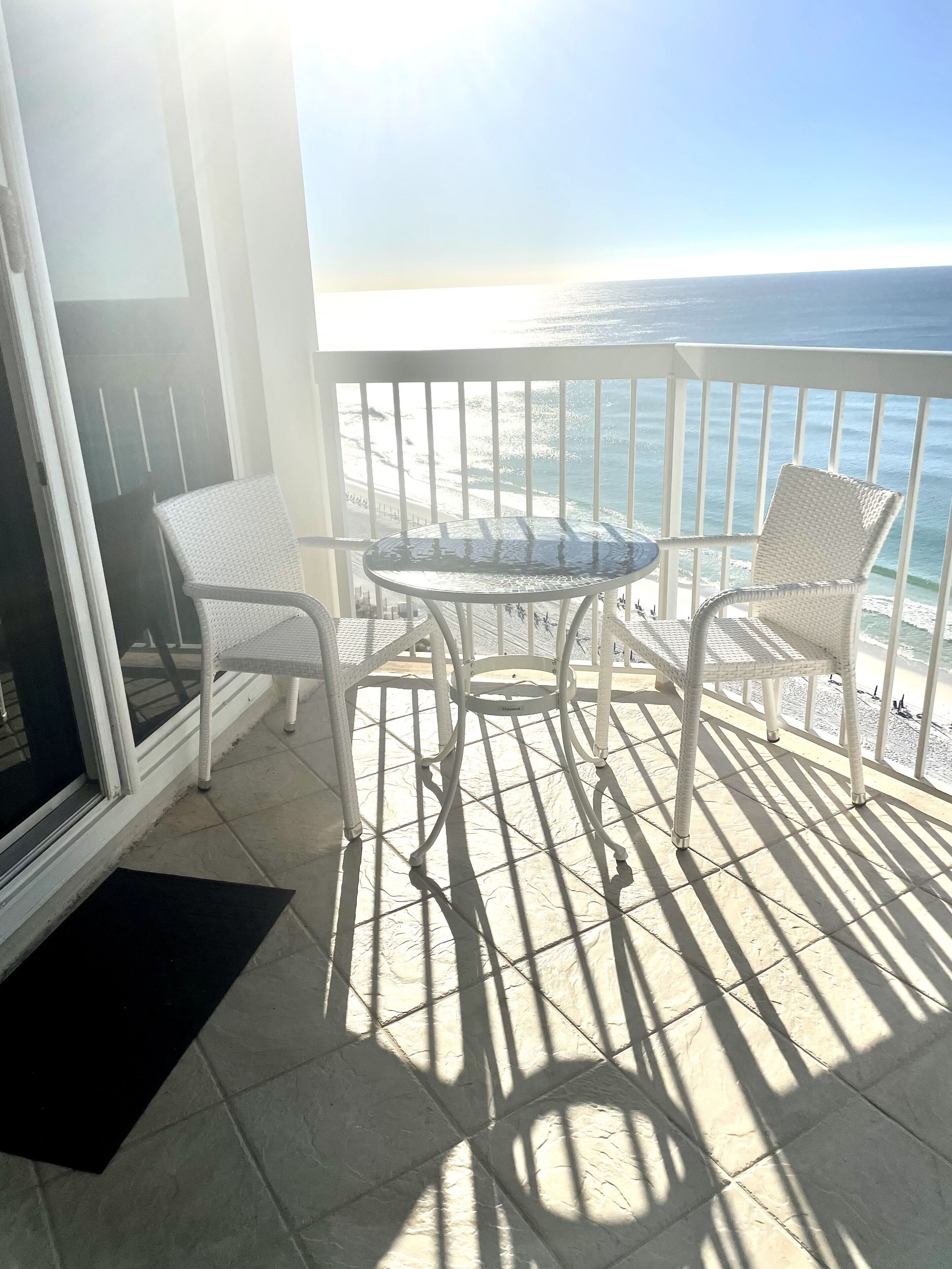 Bistro table and chairs to enjoy the beach