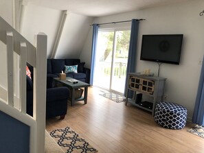 Télévision, lecteur de DVD, livres