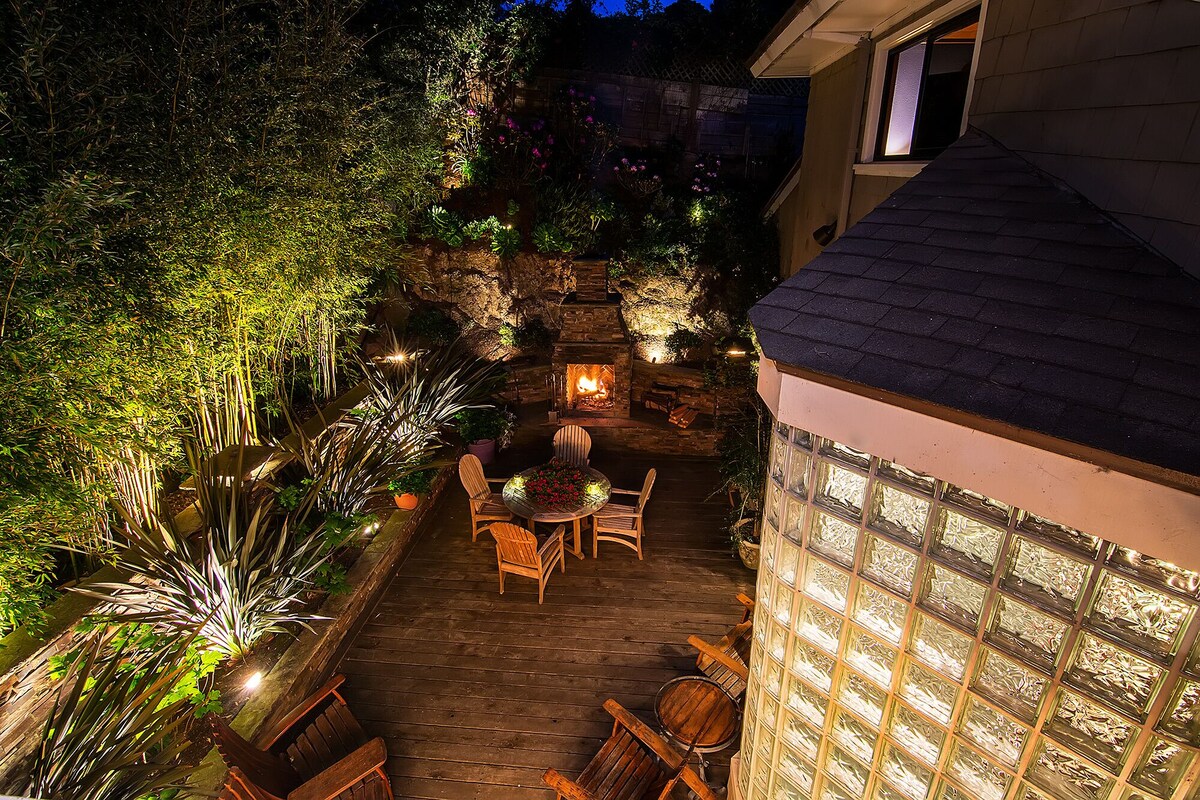 Photo 16 of Super Fun and Fabulous Home: Outdoor Fireplace, Jacuzzi, Ocean Views, Beach