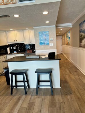 Fridge, microwave, oven, stovetop - 1BR, 2 BA Oceanfront Condo- Unit 1106- Newly Remodeled! Best View on Beach! (Garden City)