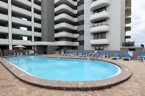 Outdoor pool, a heated pool - Nautilus, Unit 2608, Sleeps 6, Amazing views! Beach service March to October. (Fort Walton Beach)