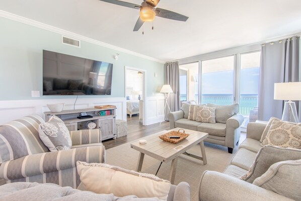 TV, DVD player, books