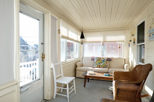 Flat-screen TV, books