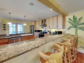 Fridge, microwave, oven, stovetop - Thirst N' Howl | Private Pool, Rooftop Deck, Walk to Beach! (Tybee Island)