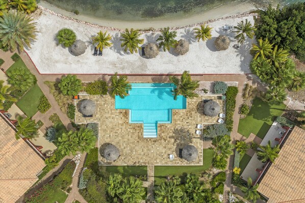 Outdoor pool, an infinity pool - Luxurious 4-guest apartment E8 - resort - shared pool - Jan Thiel area (Willemstad)