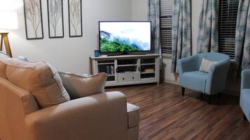 Smart TV, lettore DVD, libri, biblioteca musicale