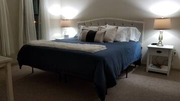 2 bedrooms, desk, iron/ironing board, travel crib
