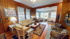 TV, DVD player - Spacious cottage feat. multiple indoor + outdoor living spaces. (Tybee Island)