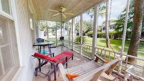 Terrace/patio - Spacious cottage feat. multiple indoor + outdoor living spaces. (Tybee Island)