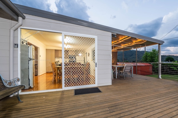Covered Patio with outdoor table and chairs